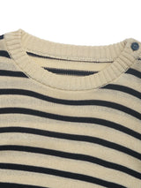 Striped Round Neck Long Sleeve Knit Top - V.I.P Digital Presence