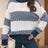 Striped Round Neck Long Sleeve Sweater - V.I.P Digital Presence