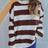 Striped Round Neck Long Sleeve Sweater - V.I.P Digital Presence