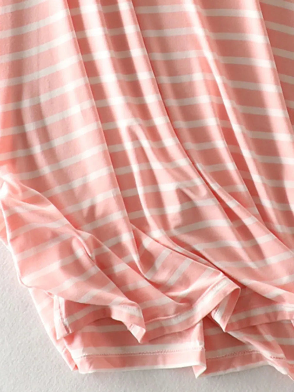 Striped Round Neck Short Sleeve Dress - V.I.P Digital Presence