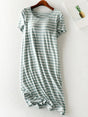 Striped Round Neck Short Sleeve Dress - V.I.P Digital Presence