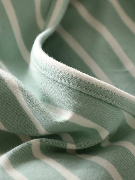 Striped Round Neck Short Sleeve Dress - V.I.P Digital Presence