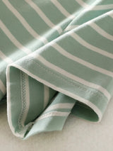 Striped Round Neck Short Sleeve Dress - V.I.P Digital Presence