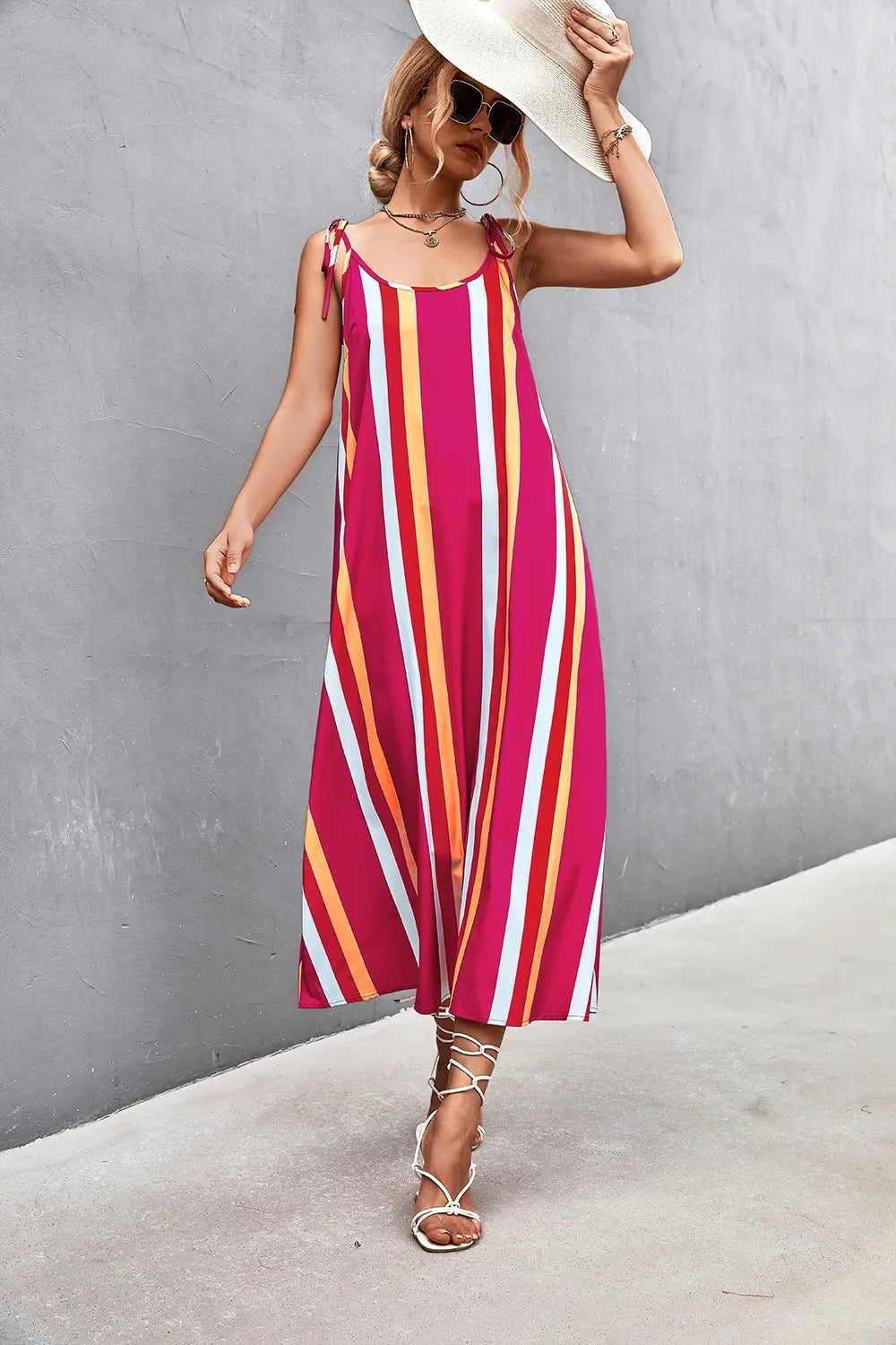 Striped Scoop Neck Cami Dress - V.I.P Digital Presence