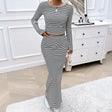 Striped T-shirt Butt Skirt Set - V.I.P Digital Presence