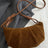 Suede Croissant Shape Shoulder Bag - V.I.P Digital Presence