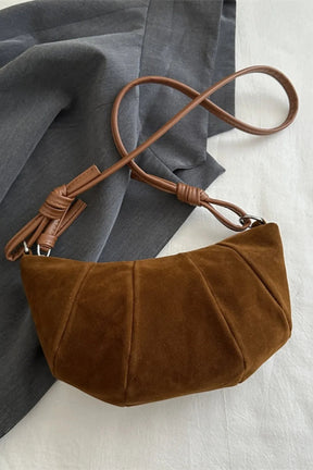 Suede Croissant Shape Shoulder Bag - V.I.P Digital Presence