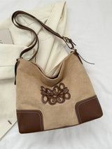 Suede Patch Adjustable Strap Tote Bag - V.I.P Digital Presence