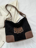 Suede Patch Adjustable Strap Tote Bag - V.I.P Digital Presence