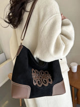 Suede Patch Adjustable Strap Tote Bag - V.I.P Digital Presence