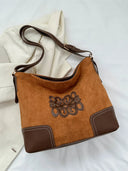 Suede Patch Adjustable Strap Tote Bag - V.I.P Digital Presence
