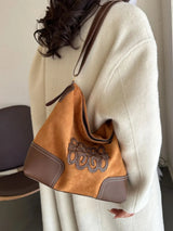 Suede Patch Adjustable Strap Tote Bag - V.I.P Digital Presence