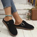 Suede Round Toe Buckle Slip-Ons - V.I.P Digital Presence