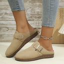 Suede Round Toe Buckle Slip-Ons - V.I.P Digital Presence