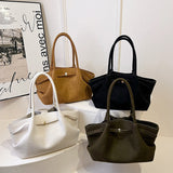 Suede tote bag for women in autumn and winter, high-end and niche design, large capacity commuting retro handbag - V.I.P Digital Presence