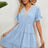 Summer Jacquard Hairball V-neck Loose Solid Color Elastic Waist Dress for Women - V.I.P Digital Presence