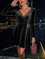 Surplice Raglan Sleeve Mini Dress - V.I.P Digital Presence