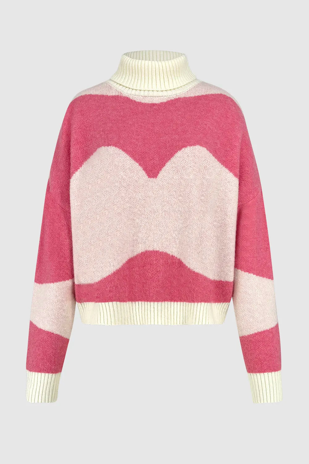 Sweet style color blocked versatile knitted sweater for women - V.I.P Digital Presence
