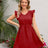 Swiss Dot Ruffled V-Neck Dress - V.I.P Digital Presence