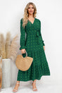 Swiss Dot Tied Surplice Flounce Sleeve Dress - V.I.P Digital Presence