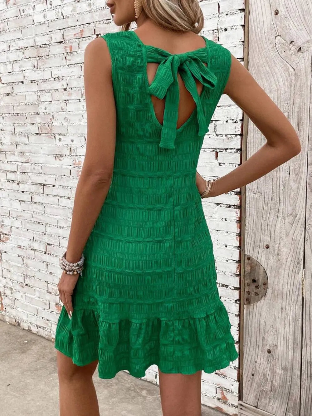 Tank top back lace up dress casual solid color - V.I.P Digital Presence