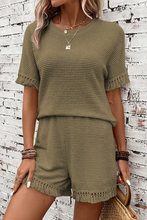 Tassel Round Neck Top and Shorts Set - V.I.P Digital Presence