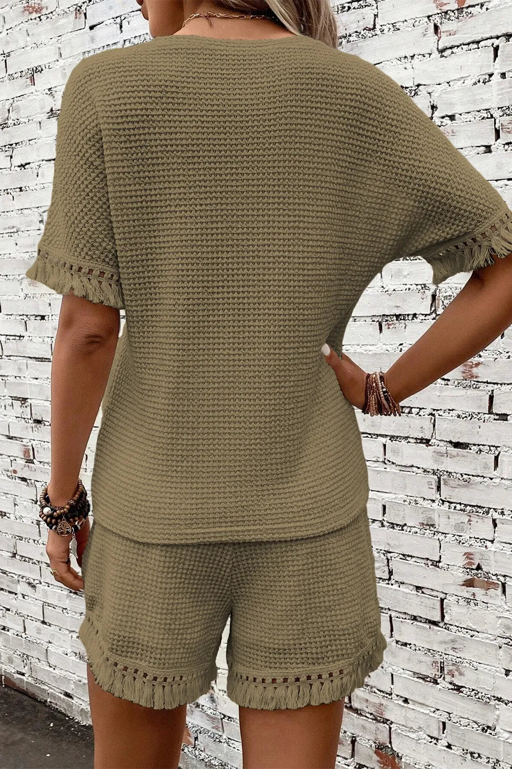 Tassel Round Neck Top and Shorts Set - V.I.P Digital Presence