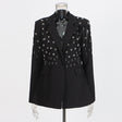 Temperament solid color small suit personality nail diamond tassel design suit jacket for women - V.I.P Digital Presence