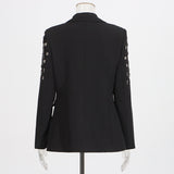 Temperament solid color small suit personality nail diamond tassel design suit jacket for women - V.I.P Digital Presence
