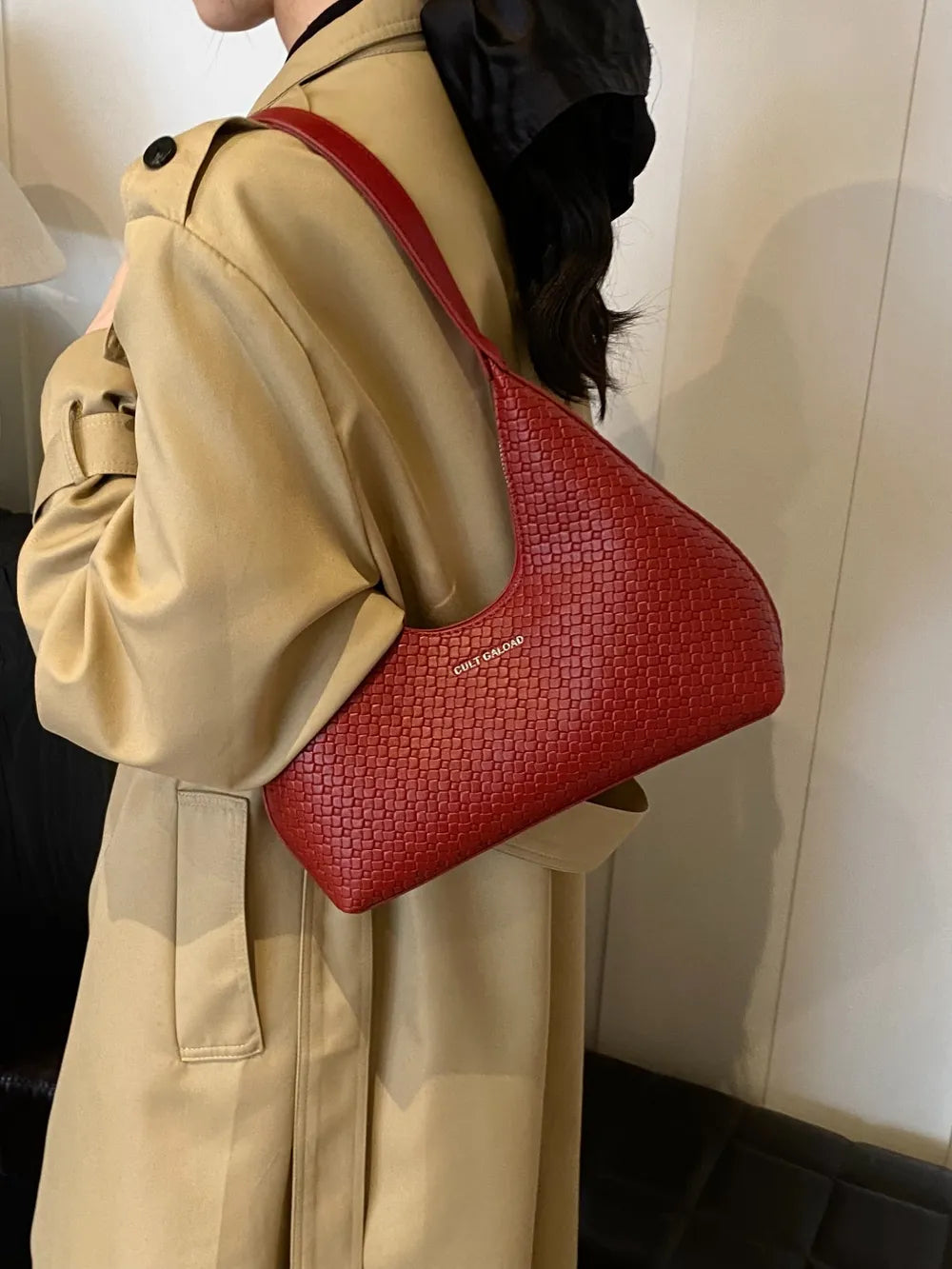 Texture PU Leather Shoulder Bag - V.I.P Digital Presence