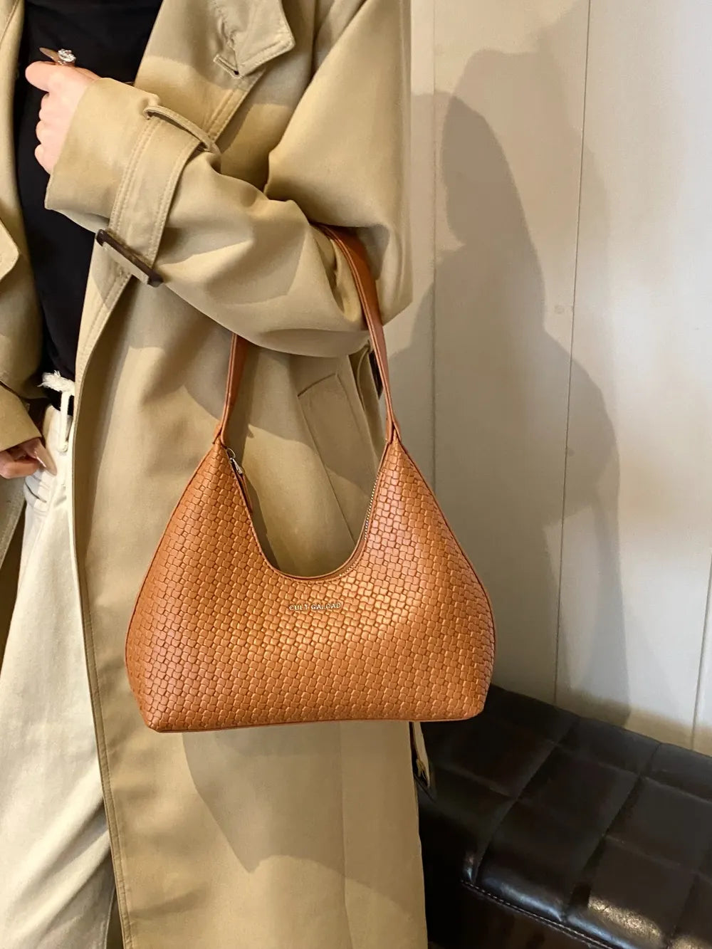 Texture PU Leather Shoulder Bag - V.I.P Digital Presence