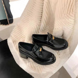 Thick high heels loafers women's small leather shoes - V.I.P Digital Presence