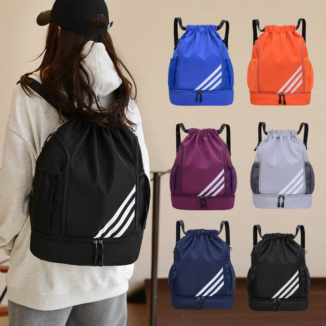 Thickened backpack, large capacity, ultra-light dry and wet separation sports swimming bag, drawstring training backpack - V.I.P Digital Presence