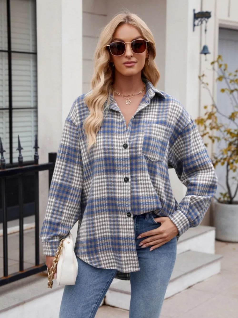 Thousand bird plaid button down flannel shirt - V.I.P Digital Presence