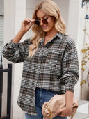 Thousand bird plaid button down flannel shirt - V.I.P Digital Presence