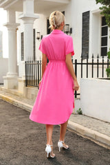 Tied Button Up Shirt Dress - V.I.P Digital Presence