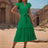 Tied Notched Cap Sleeve Dress - V.I.P Digital Presence