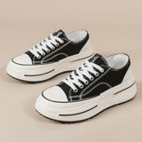 Tied Round Toe Platform Sneakers - V.I.P Digital Presence