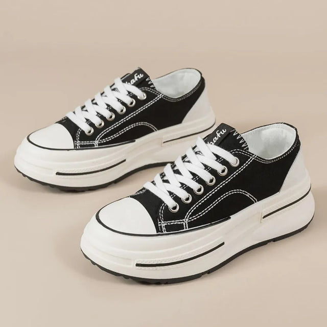 Tied Round Toe Platform Sneakers - V.I.P Digital Presence