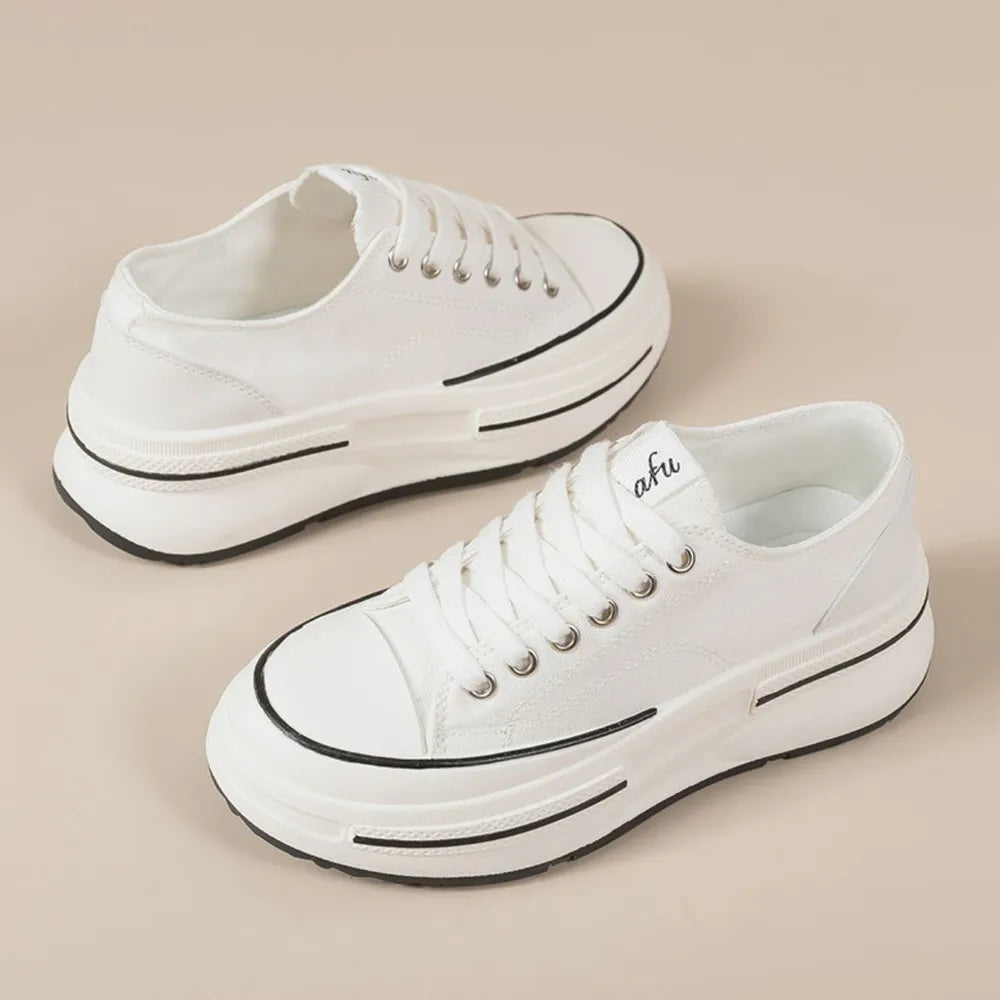 Tied Round Toe Platform Sneakers - V.I.P Digital Presence