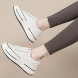 Tied Round Toe Platform Sneakers - V.I.P Digital Presence