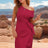 Tied Single Shoulder Short Sleeve Dress - V.I.P Digital Presence