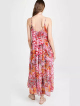 Tiered Printed V-Neck Sleeveless Dress - V.I.P Digital Presence