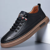 Trendy and versatile men's casual shoes, board shoes, leather soft soled breathable leather shoes - V.I.P Digital Presence