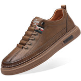 Trendy and versatile men's casual shoes, board shoes, leather soft soled breathable leather shoes - V.I.P Digital Presence