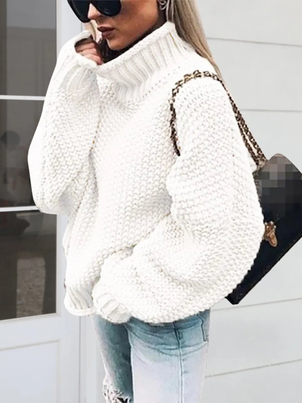 Turtleneck Long Sleeve Sweater - V.I.P Digital Presence