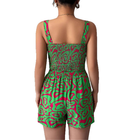 Two piece set of minimalist camisole printed shorts - V.I.P Digital Presence
