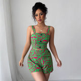 Two piece set of minimalist camisole printed shorts - V.I.P Digital Presence