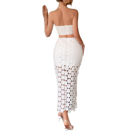 Two piece set of strapless vest hip hugging skirt - V.I.P Digital Presence
