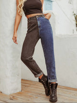 Two Tone Straight Leg Jeans - V.I.P Digital Presence